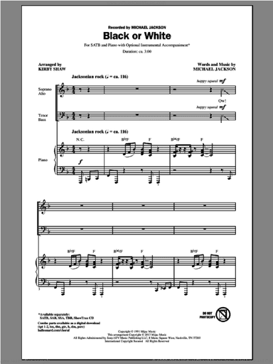 Black Or White (arr. Kirby Shaw)