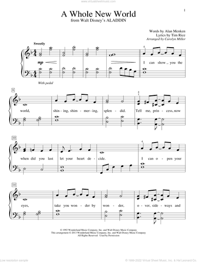 A Whole New World (from Aladdin) (arr. Carolyn Miller)
