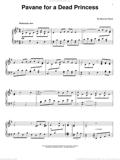 Pavane (For A Dead Princess), (intermediate)