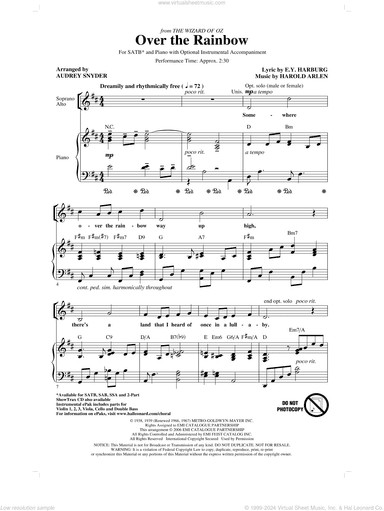 Over The Rainbow (arr. Audrey Snyder)