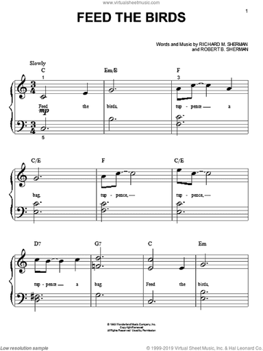 Feed The Birds (Tuppence A Bag) (from Mary Poppins)