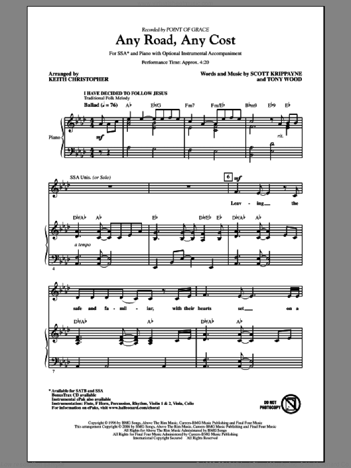 Any Road, Any Cost (arr. Keith Christopher)