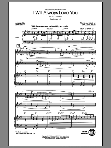 I Will Always Love You (arr. Mac Huff)