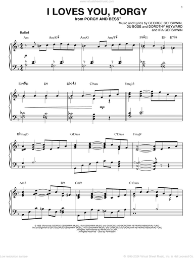 I Loves You, Porgy [Jazz version] (arr. Brent Edstrom)
