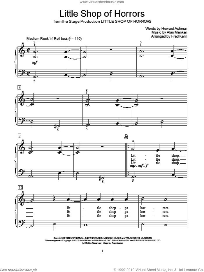 Little Shop Of Horrors (from Little Shop of Horrors) (arr. Fred Kern)