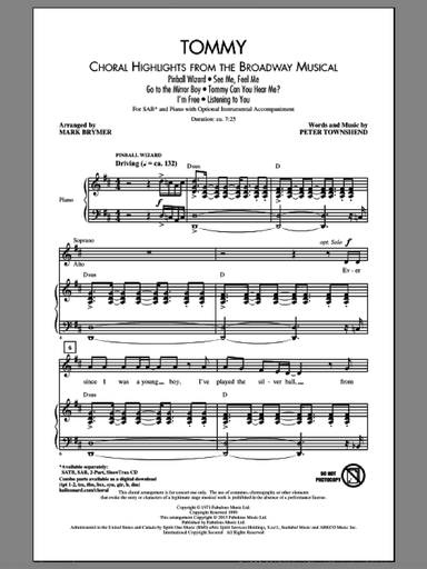 Tommy (Choral Highlights from the Broadway Musical) (arr. Mark Brymer)