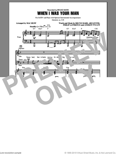 When I Was Your Man (arr. Mac Huff)