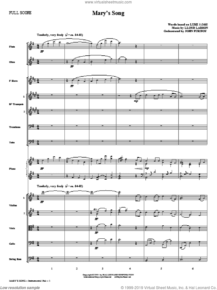 Mary's Song (complete set of parts)