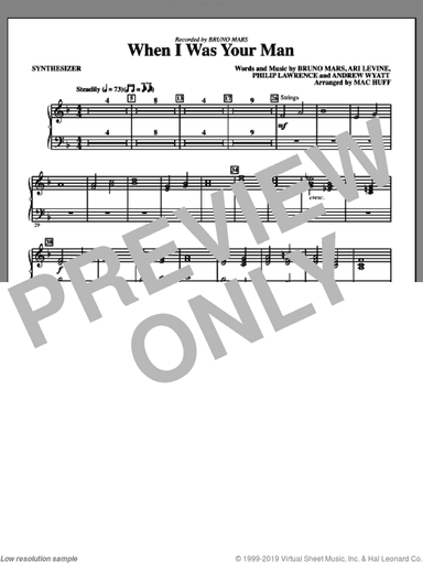 When I Was Your Man (arr. Mac Huff) (complete set of parts)