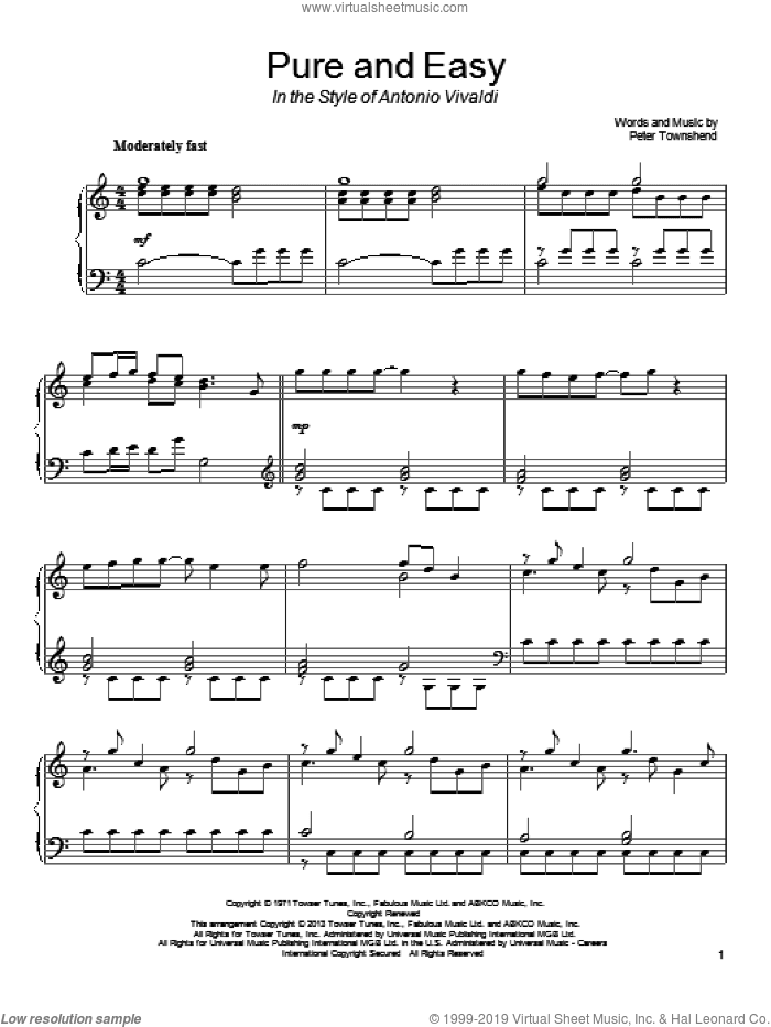 Pure And Easy (in the style of Antonio Vivaldi)
