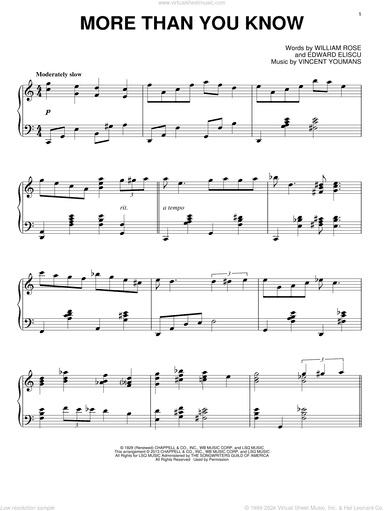 More Than You Know, (intermediate)