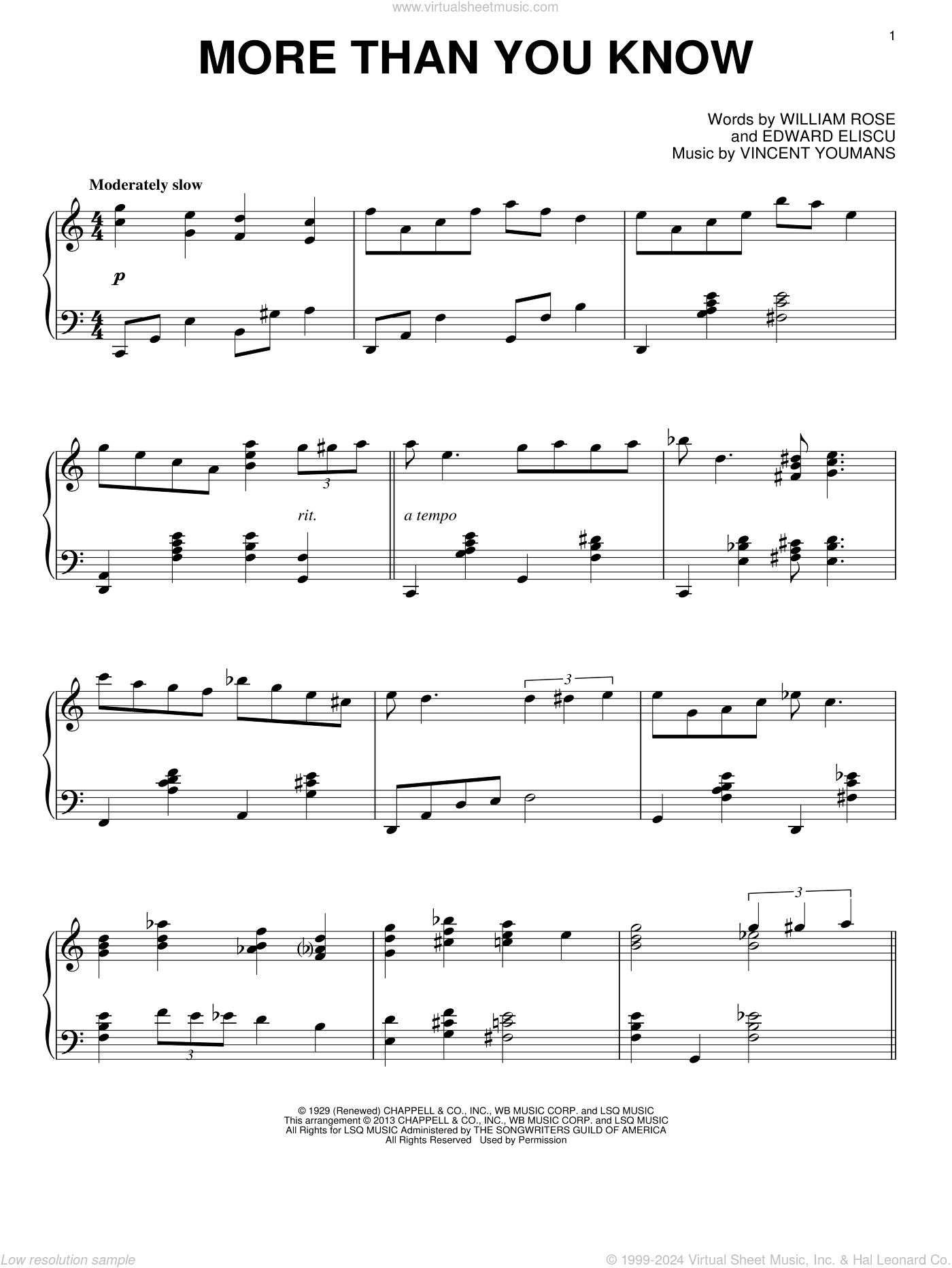 More Than You Know, (intermediate)