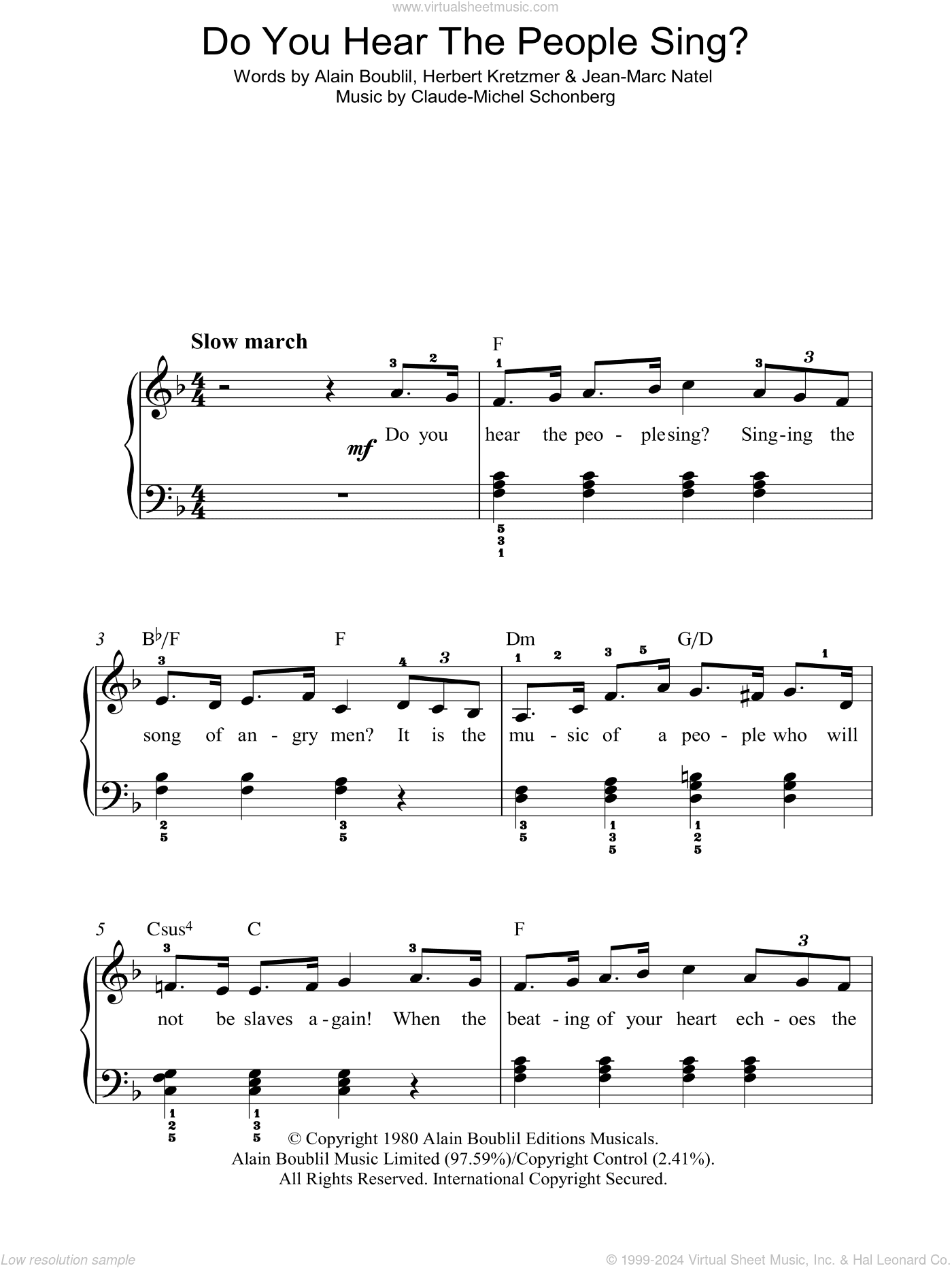 Do You Hear The People Sing?, (easy)