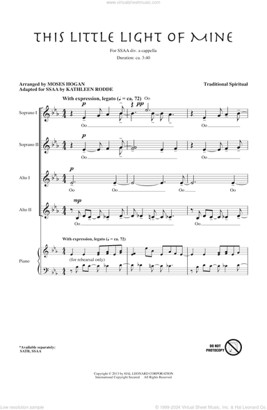 This Little Light Of Mine (arr. Moses Hogan)