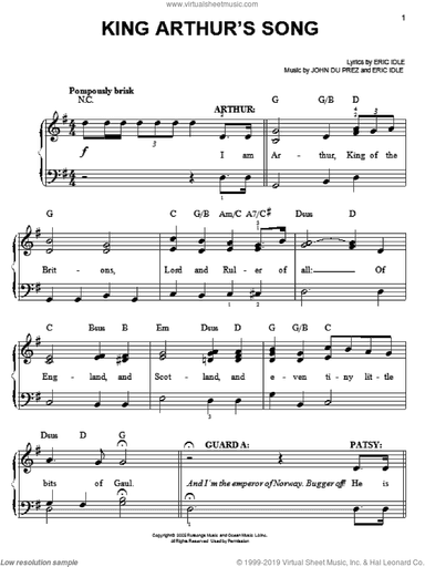 King Arthur's Song (from Monty Python's Spamalot)