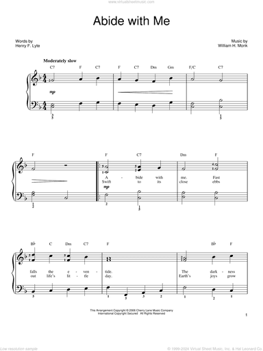 Abide With Me, (easy)