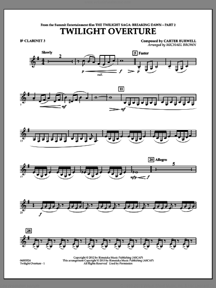 Twilight Overture (from The Twilight Saga: Breaking DawnA�Part 2)