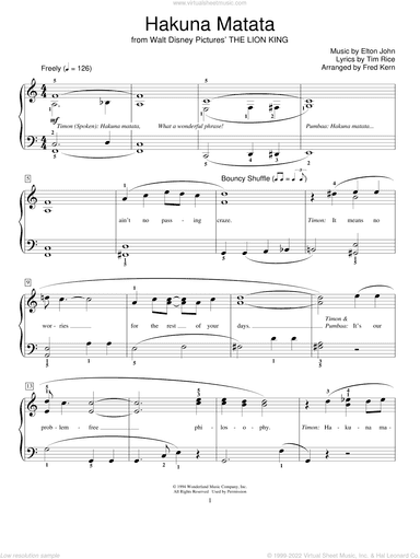 Hakuna Matata (from The Lion King) (arr. Fred Kern)