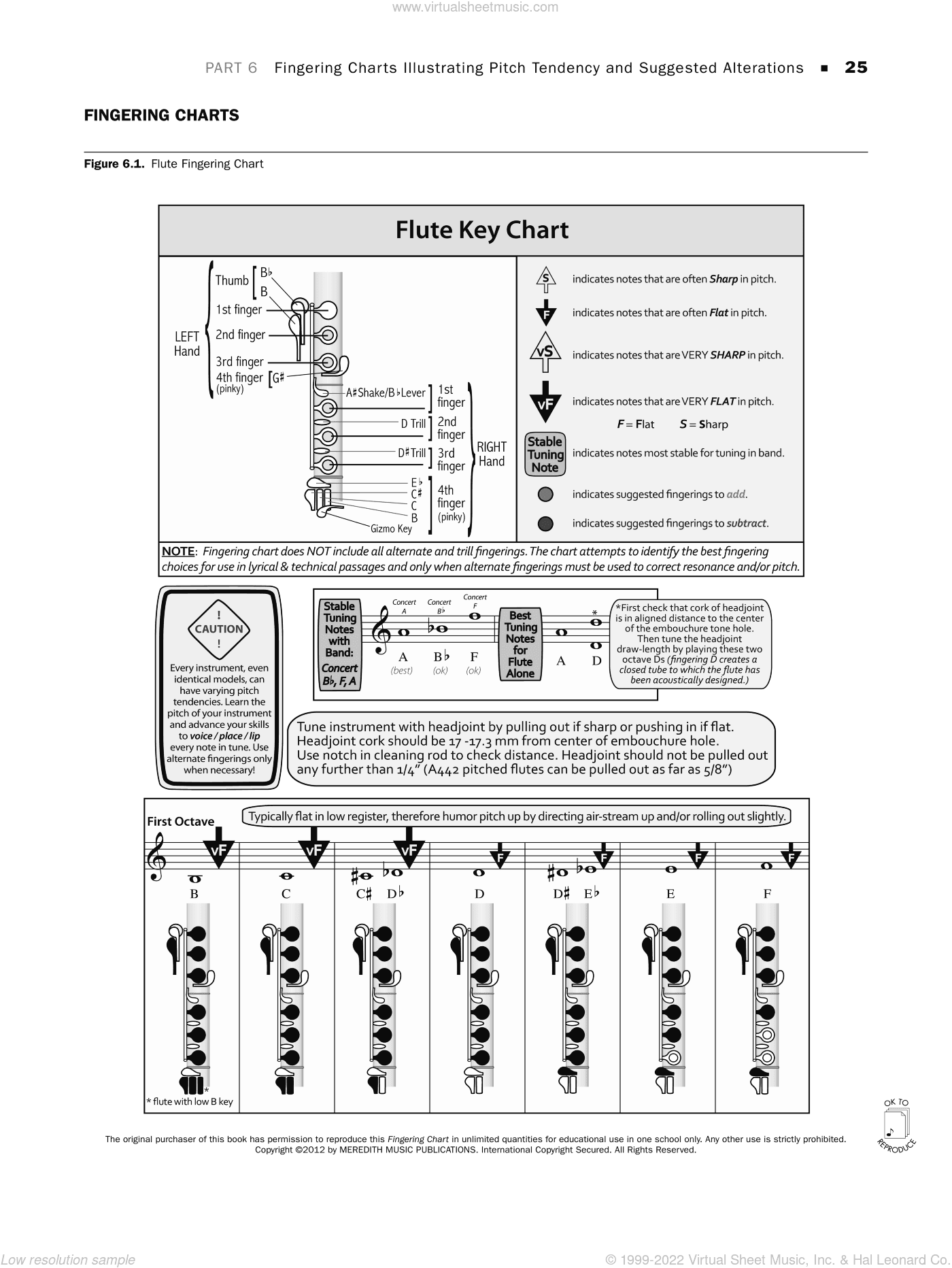 Tuning for Wind Instruments: A Roadmap to Successful Intonation, fingering charts