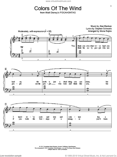 Colors Of The Wind (from Pocahontas) (arr. Mona Rejino)