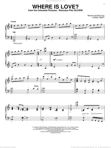 Where Is Love? (Grade 3, list B1, from the ABRSM Piano Syllabus 2025 and 2026)