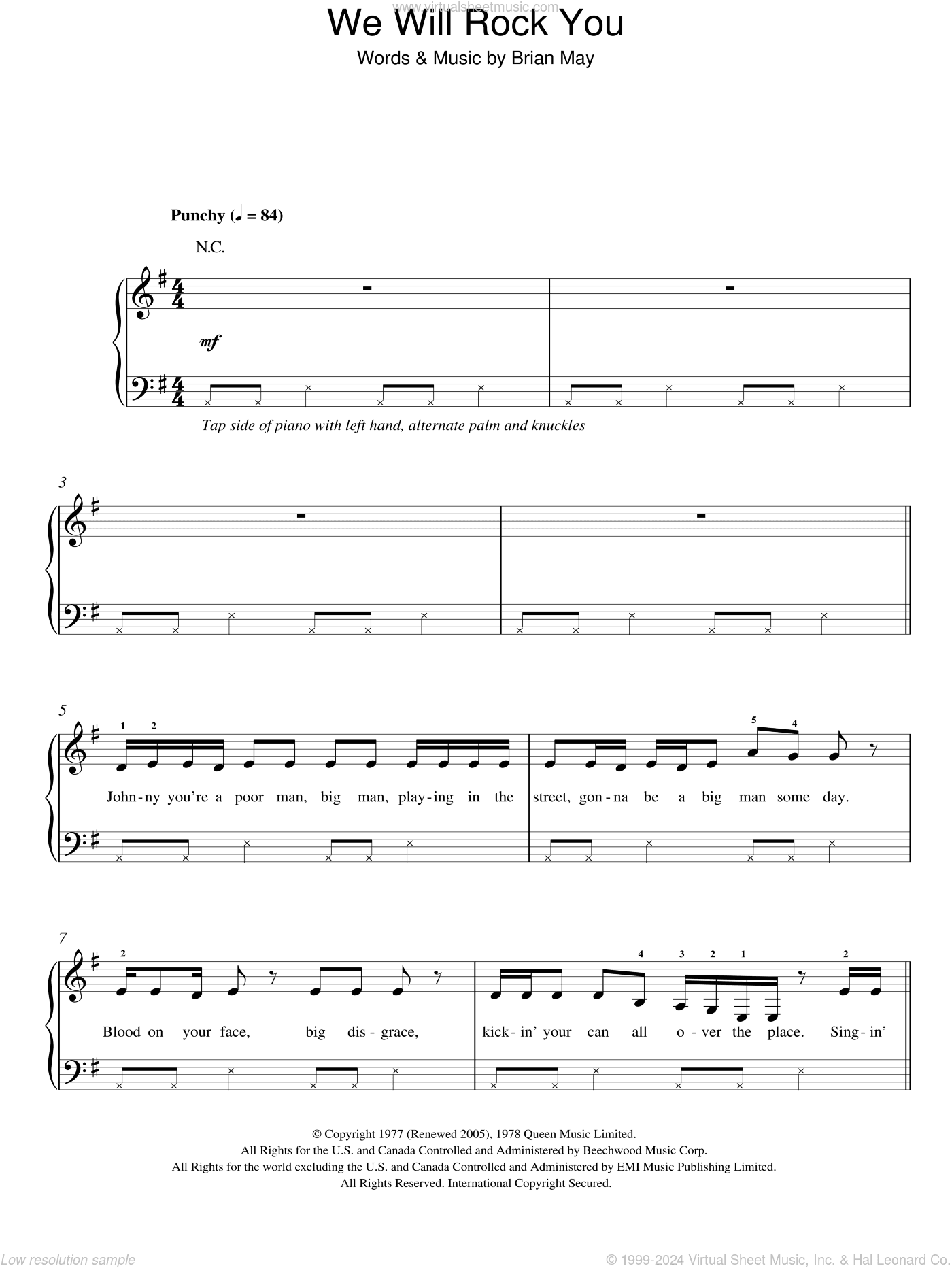 We Will Rock You, (easy)