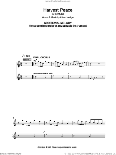 Harvest Peace (Additional Melody Part)
