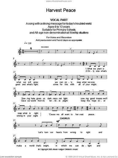 Harvest Peace (Vocal Part)
