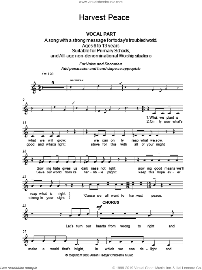 Harvest Peace (Vocal Part)