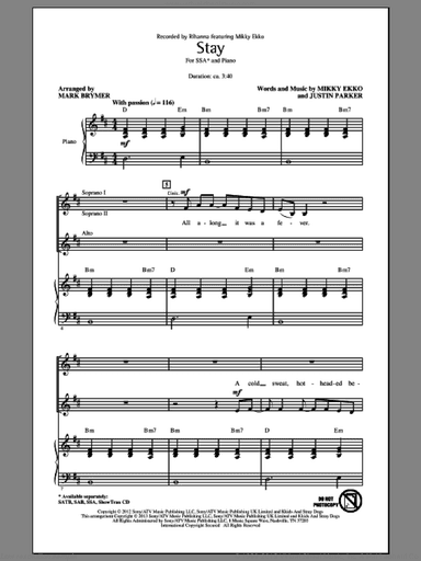 Stay (arr. Mark Brymer)