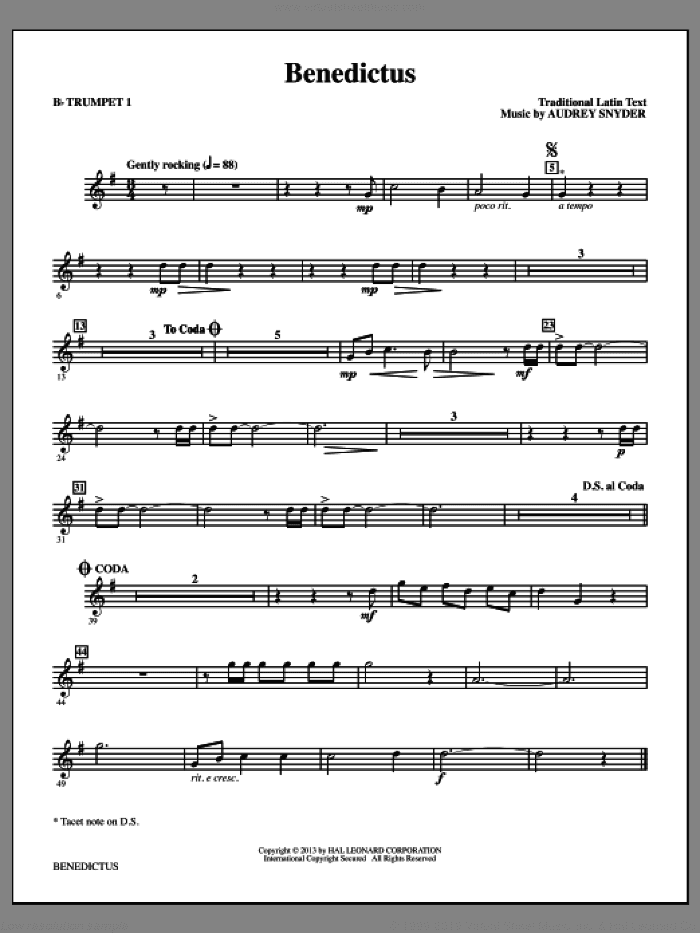 Benedictus (complete set of parts)