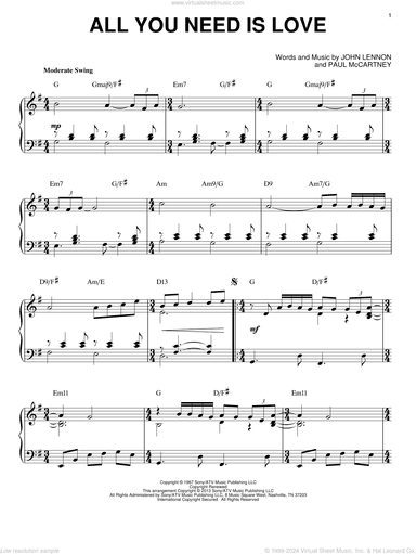 All You Need Is Love [Jazz version] (arr. Brent Edstrom)