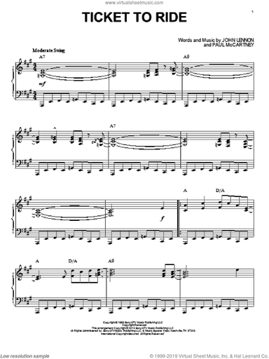 Ticket To Ride [Jazz version] (arr. Brent Edstrom)