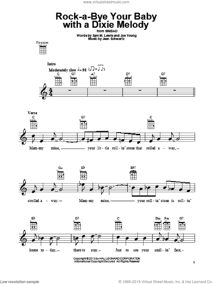 Rock-A-Bye Your Baby With A Dixie Melody