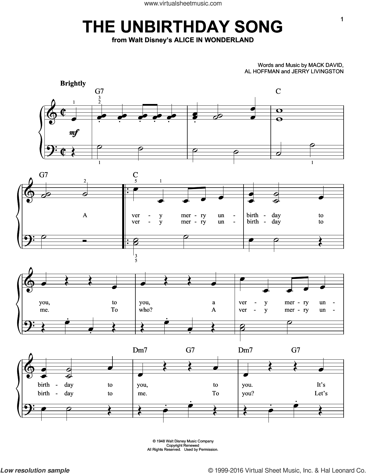 The Unbirthday Song (from Alice In Wonderland)
