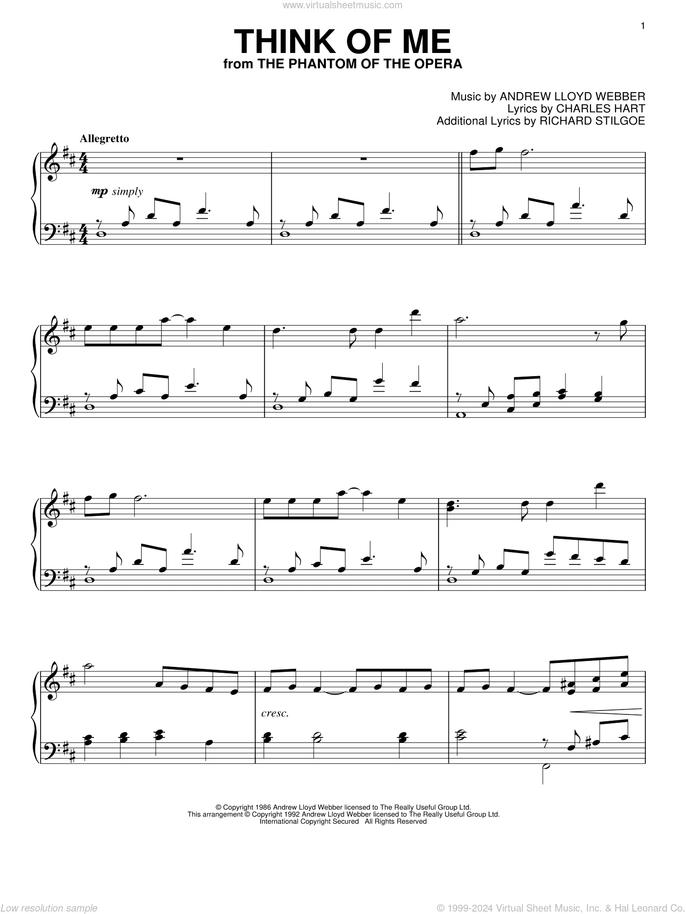 Think Of Me (from The Phantom Of The Opera)