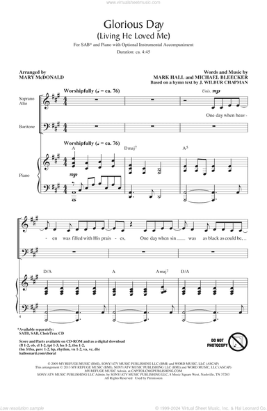 Glorious Day (Living He Loved Me) (arr. Mary McDonald)