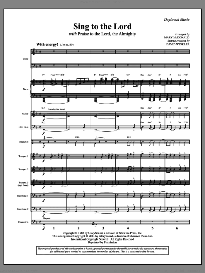 Sing To The Lord (with "Praise To The Lord, The Almighty")