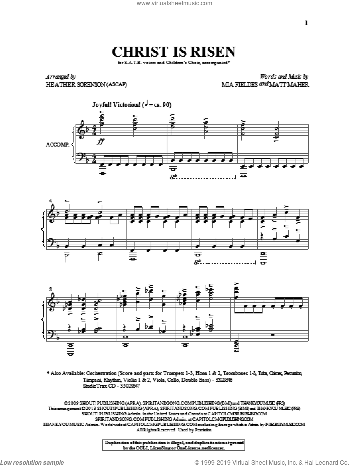 Christ Is Risen (arr. Heather Sorenson)