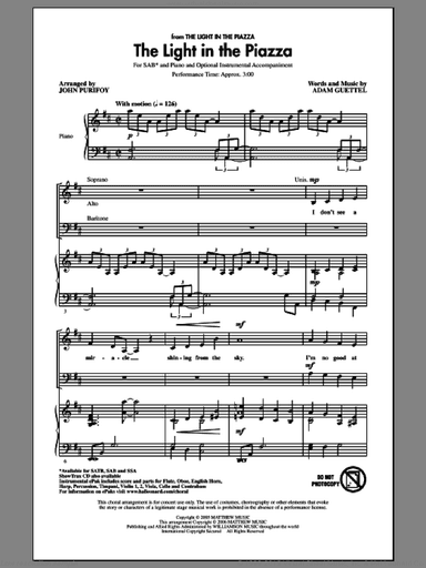 The Light In The Piazza (arr. John Purifoy)