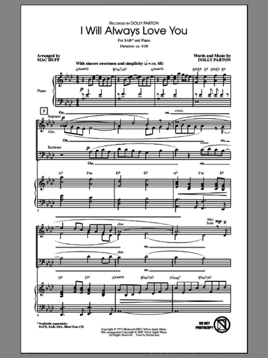 I Will Always Love You (arr. Mac Huff)