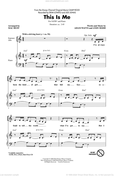 This Is Me (from Camp Rock) (arr. Mac Huff)