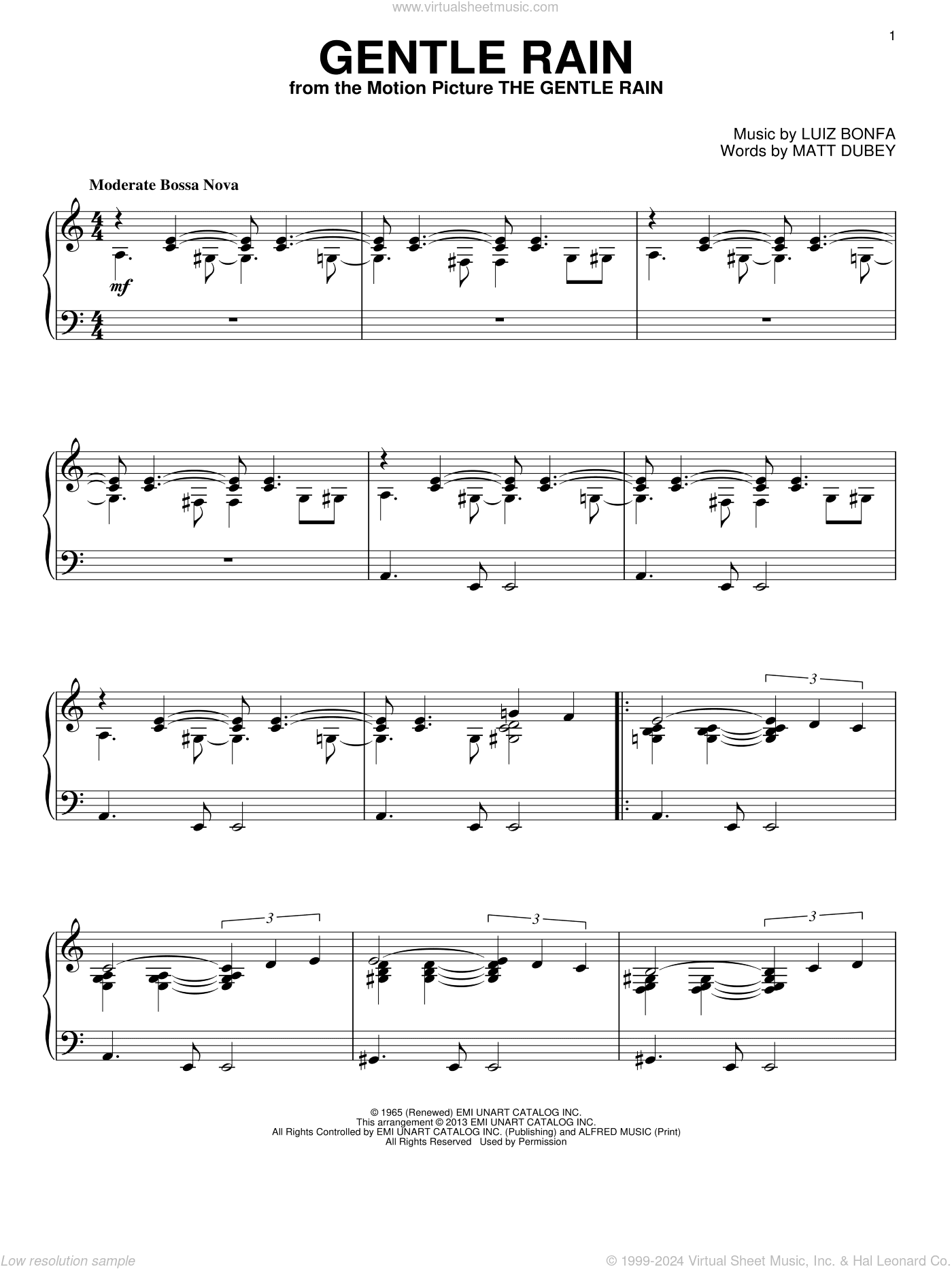 Gentle Rain, (intermediate)