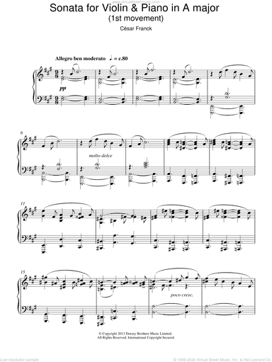 Sonata For Violin and Piano In A Major, 1st Movement