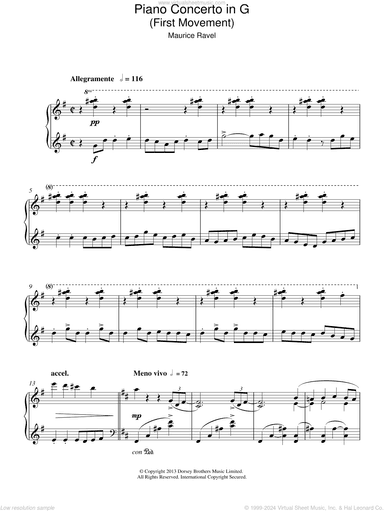 Piano Concerto In G, 1st Movement 'Allegramente'