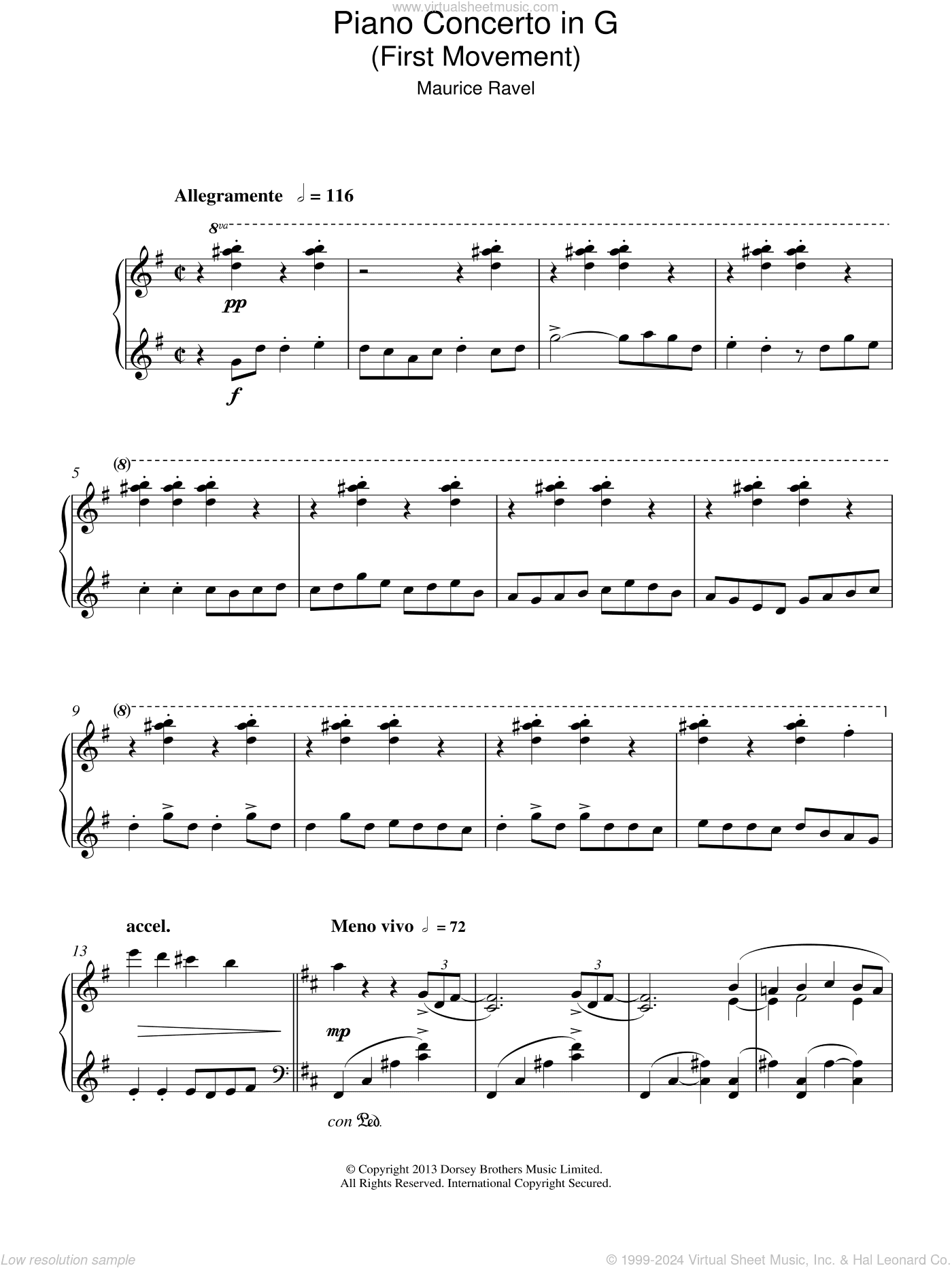 Piano Concerto In G, 1st Movement 'Allegramente'