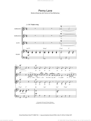Penny Lane (arr. Simon Foxley)