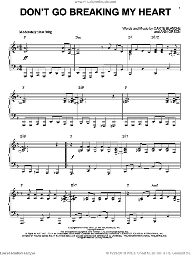 Don't Go Breaking My Heart [Jazz version] (arr. Brent Edstrom)