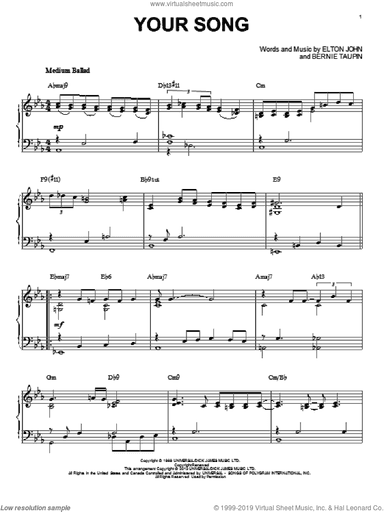 Your Song [Jazz version] (arr. Brent Edstrom)