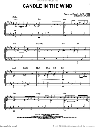 Candle In The Wind [Jazz version] (arr. Brent Edstrom)